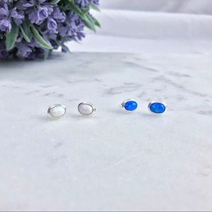 Opal stud earrings 925 Sterling Silver